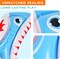 Summer Pool Wave Kids Shark Pool Toy, 3-in-1 Inflatable Float Water Game Basketball Football Head Hoop Toss